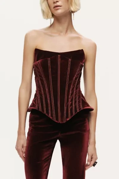 Nocturne Structured Velvet Corset Top