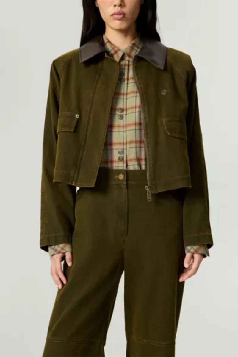 Nocturne Contrast Collar Utility Cropped Jacket