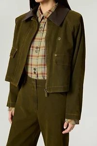 Nocturne Contrast Collar Utility Cropped Jacket