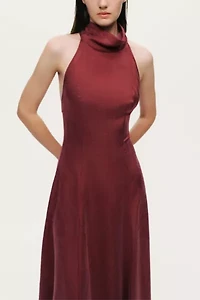 Nocturne Backless Tie-Back Halter Dress