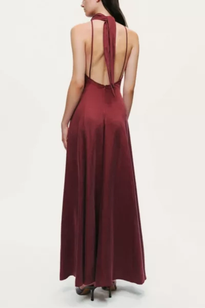 Nocturne Backless Tie-Back Halter Dress