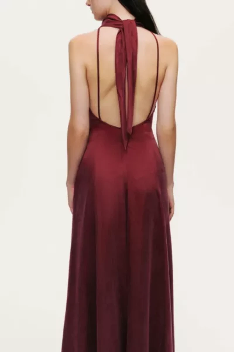 Nocturne Backless Tie-Back Halter Dress