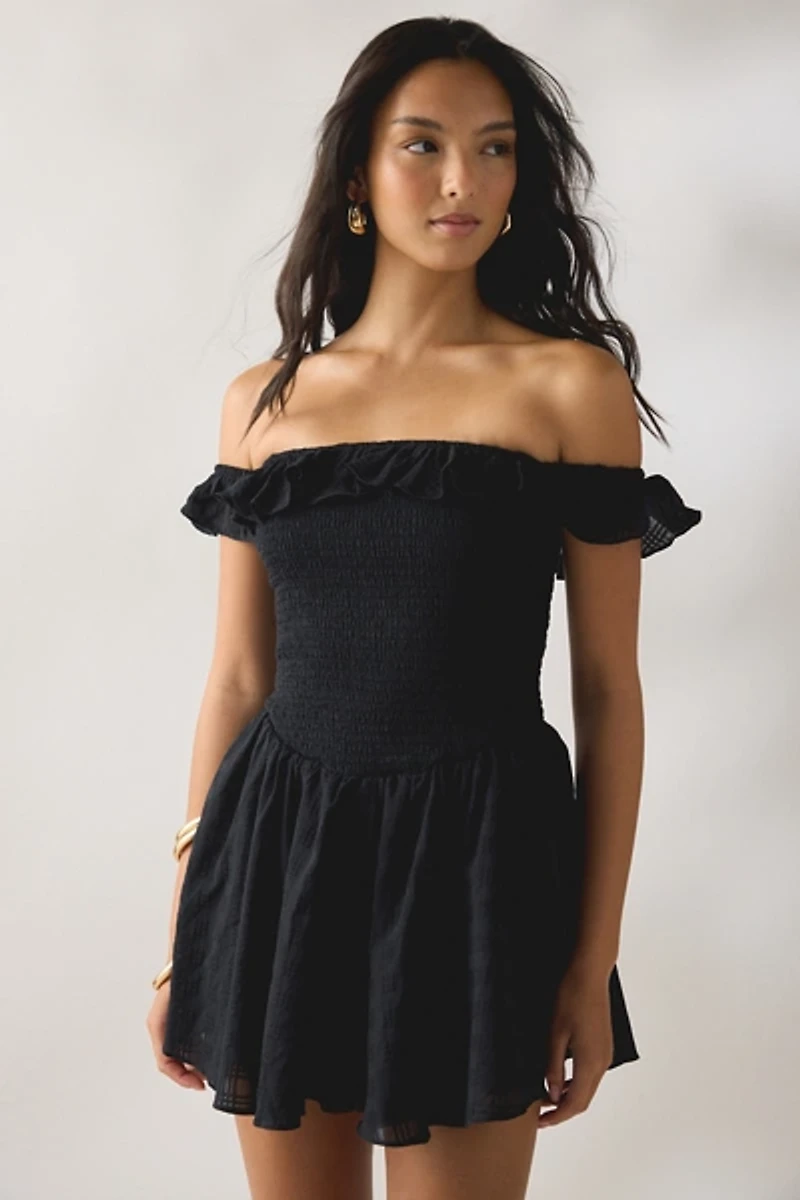 Kimchi Blue Clementine Smocked Ruffle Romper