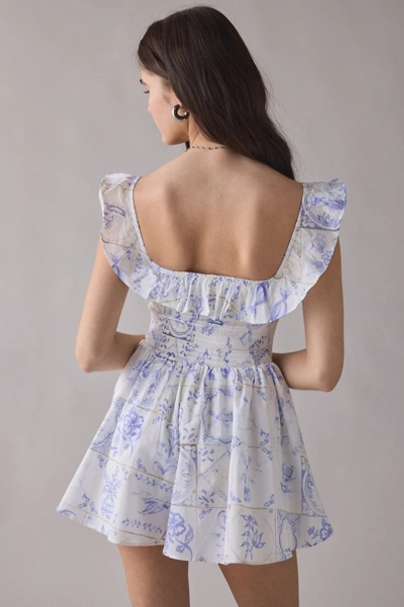 Kimchi Blue Clementine Smocked Ruffle Romper