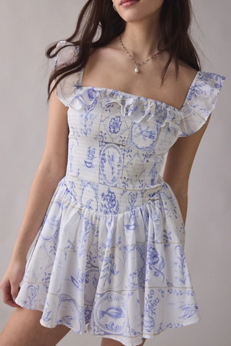 Kimchi Blue Clementine Smocked Ruffle Romper