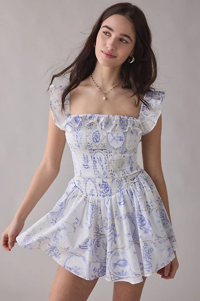 Kimchi Blue Clementine Smocked Ruffle Romper