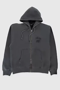 Stussy Rasta Lion Zip Hoodie Pigment Dyed