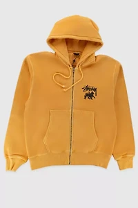 Stussy Rasta Lion Zip Hoodie Pigment Dyed