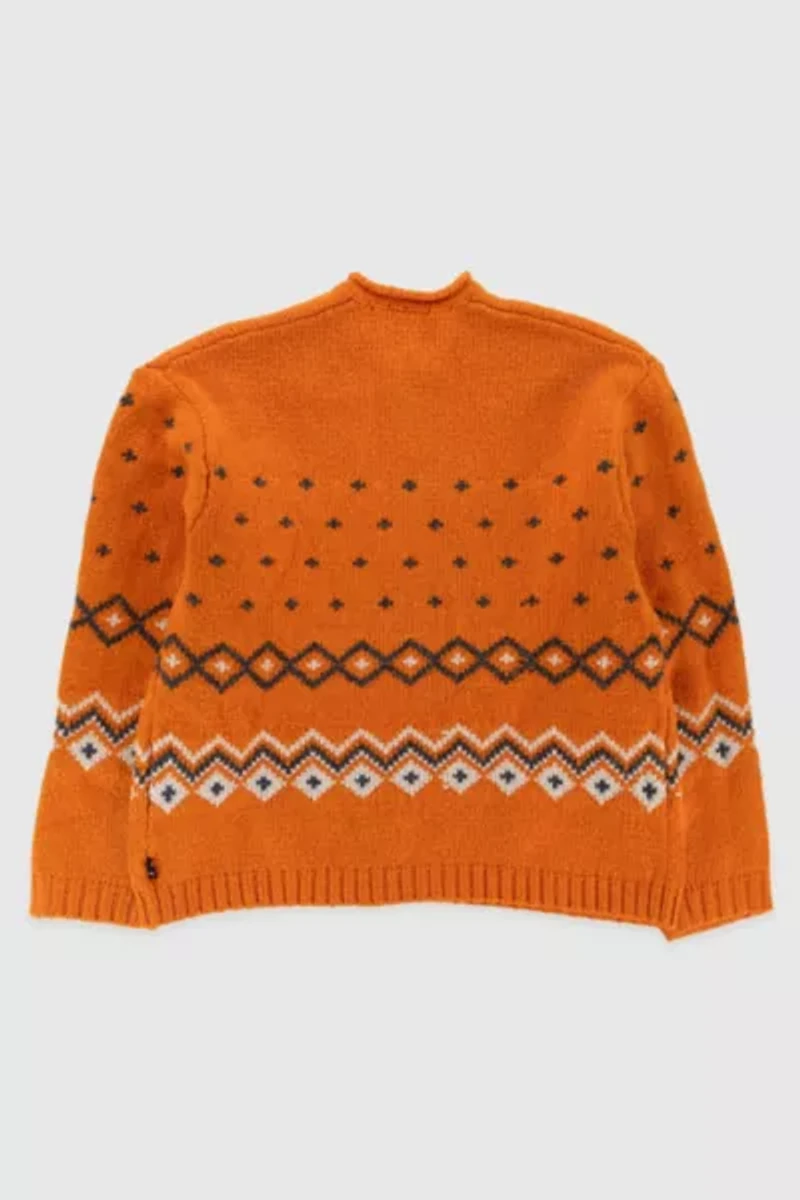 Stussy Roll V Neck Fair Isle Sweater