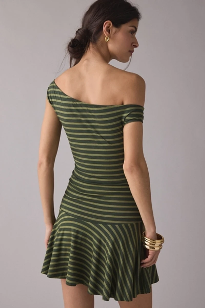 Motel Mausari Asymmetric Off-The-Shoulder Mini Dress