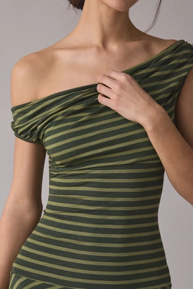 Motel Mausari Asymmetric Off-The-Shoulder Mini Dress