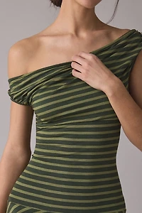 Motel Mausari Asymmetric Off-The-Shoulder Mini Dress