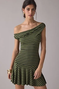 Motel Mausari Asymmetric Off-The-Shoulder Mini Dress