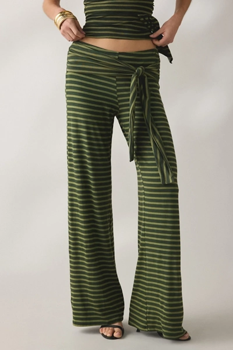 Motel Esata Tie Detail Wide Leg Pants