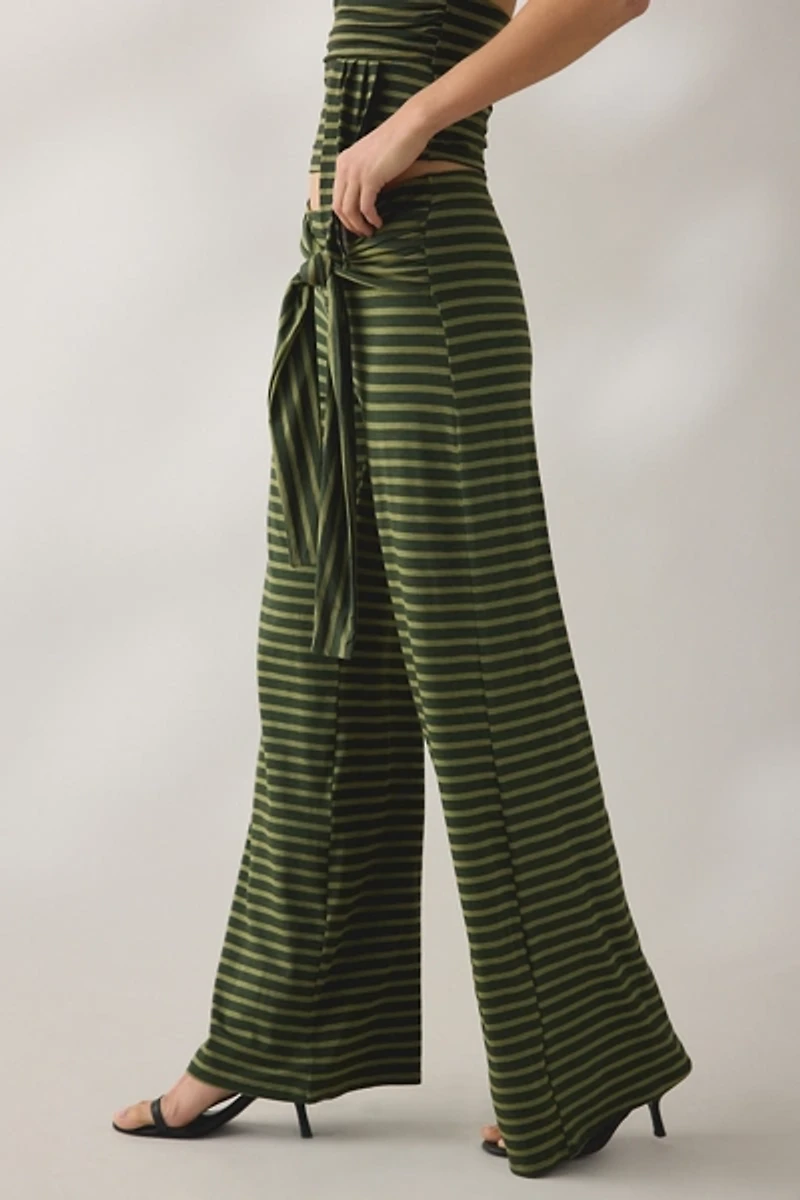 Motel Esata Tie Detail Wide Leg Pants