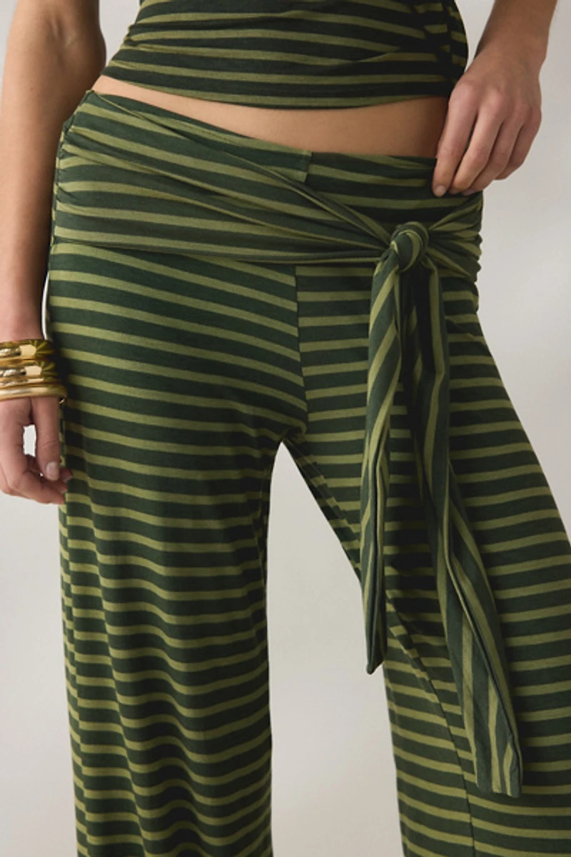 Motel Esata Tie Detail Wide Leg Pants