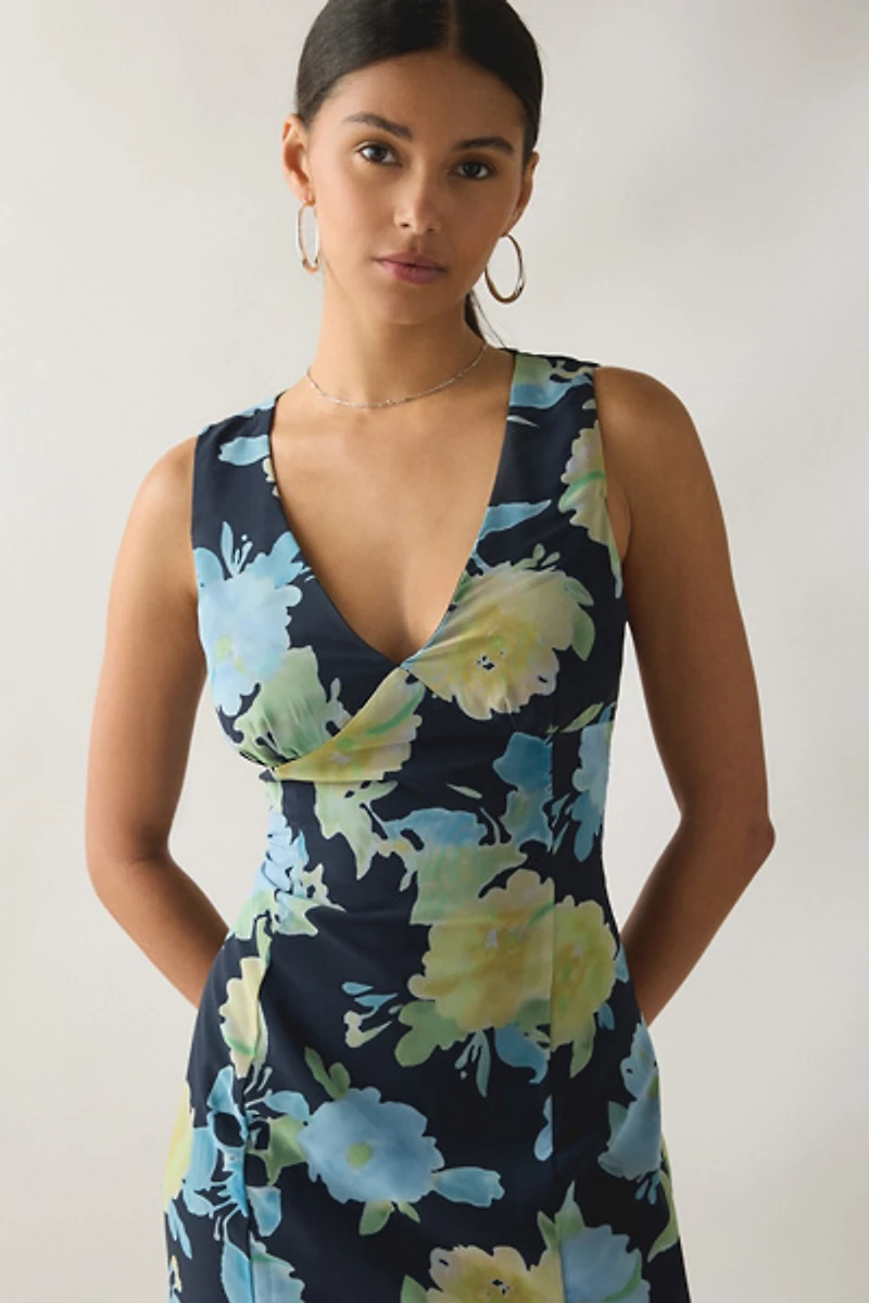 Motel Olydia Plunging V-Neck Slip Midi Dress