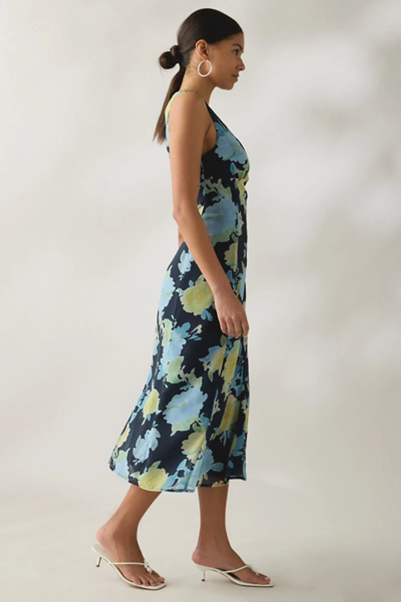 Motel Olydia Plunging V-Neck Slip Midi Dress