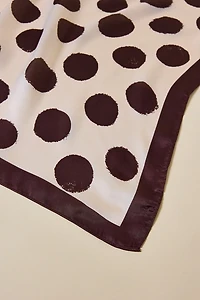 Brushed Dot Pattern Satin Scarf