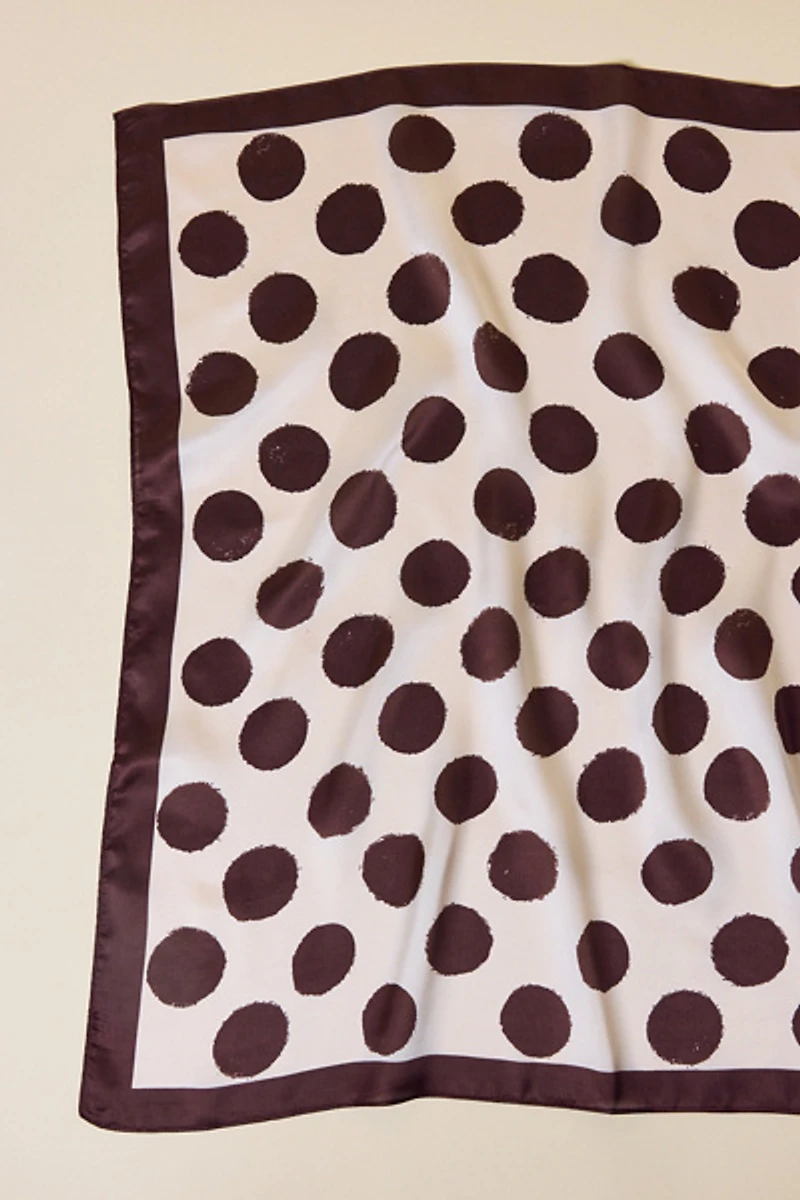 Brushed Dot Pattern Satin Scarf