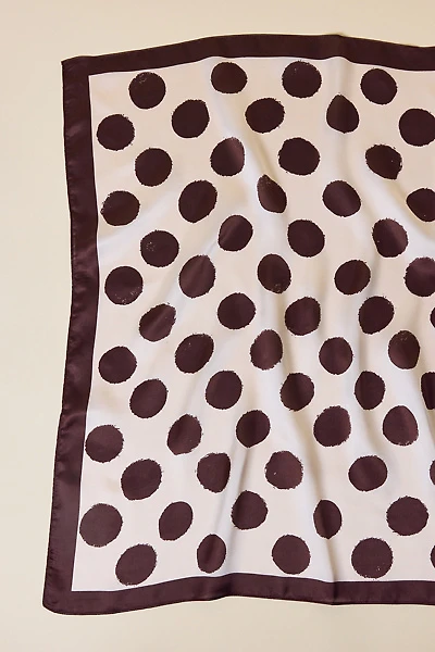 Brushed Dot Pattern Satin Scarf