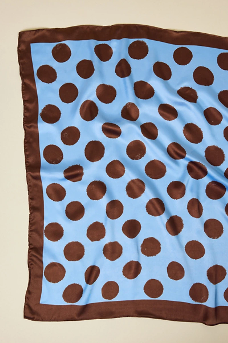 Brushed Dot Pattern Satin Scarf