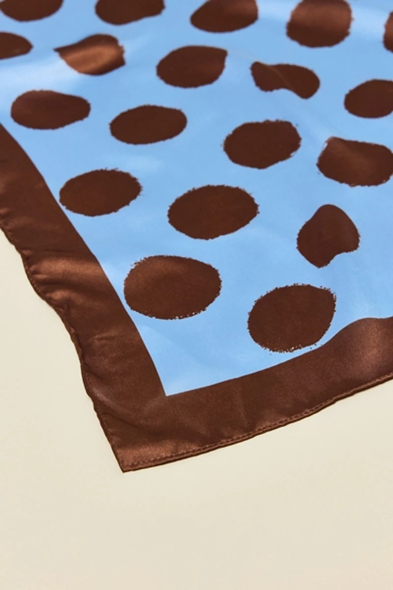 Brushed Dot Pattern Satin Scarf