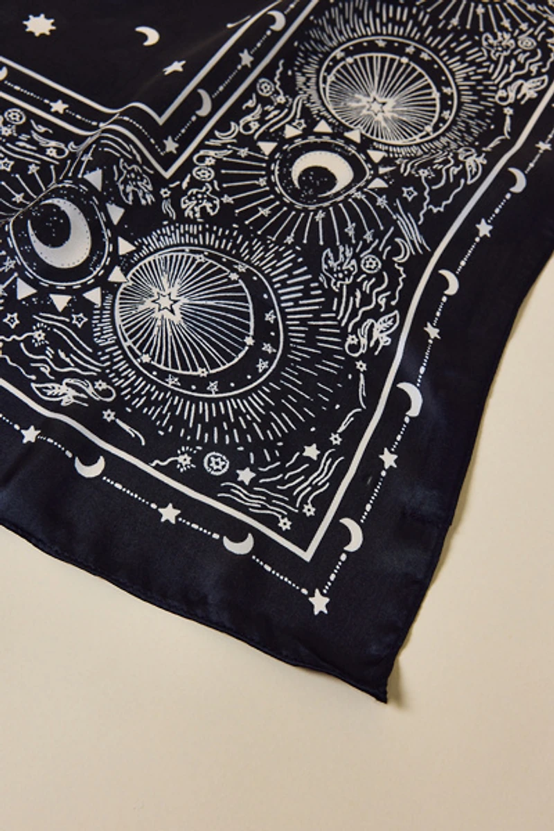 Celestial Pattern Satin Scarf