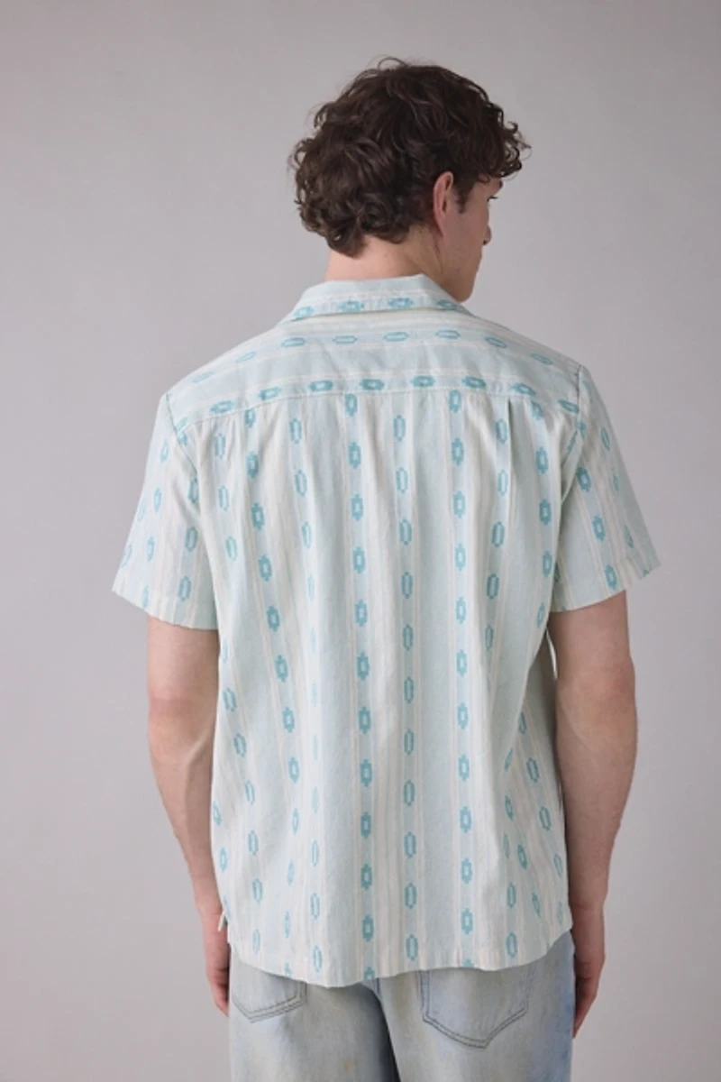 Dark Seas Breezy Textured Pattern Short Sleeve Shirt