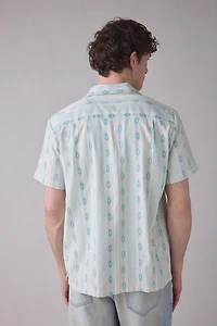 Dark Seas Breezy Textured Pattern Short Sleeve Shirt