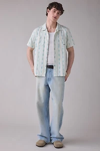 Dark Seas Breezy Textured Pattern Short Sleeve Shirt