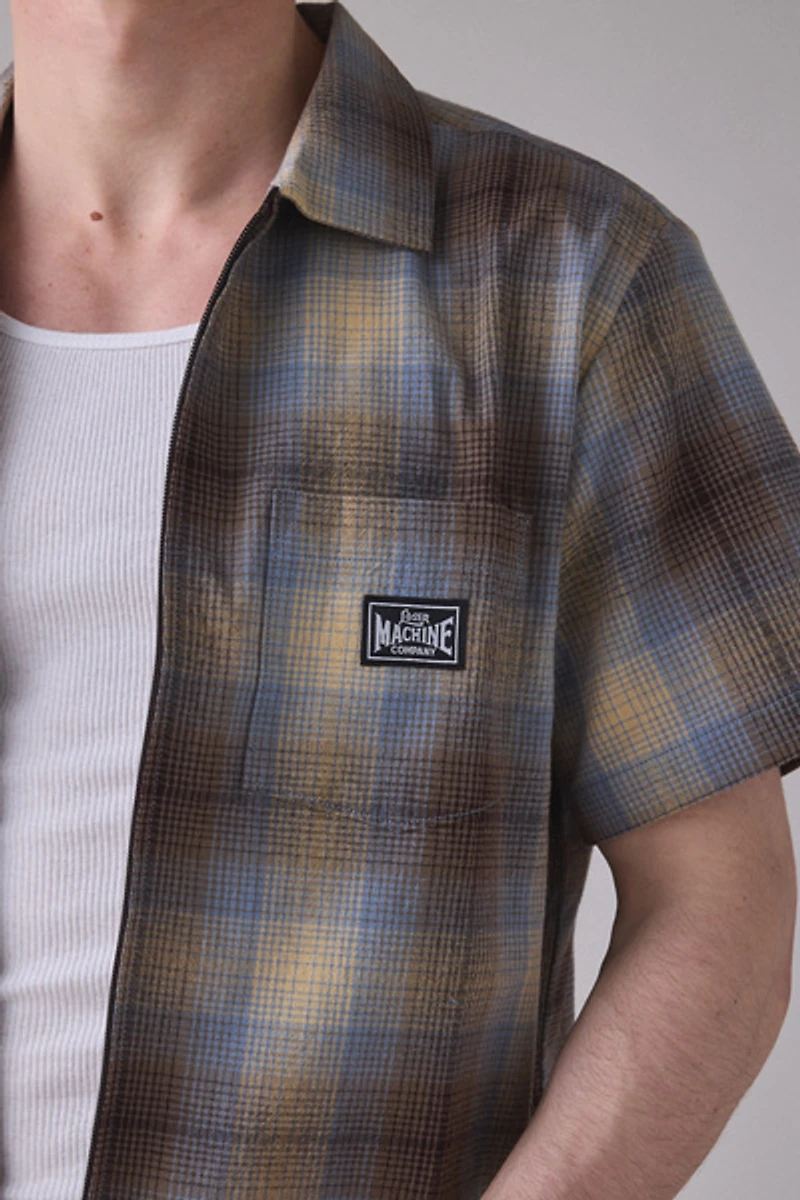 Loser Machine Plaid Zip-Up Shirt