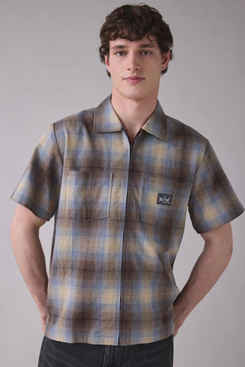 Loser Machine Plaid Zip-Up Shirt