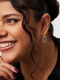 Ana Luisa Ash Double Two Tone Double Hoop Earrings