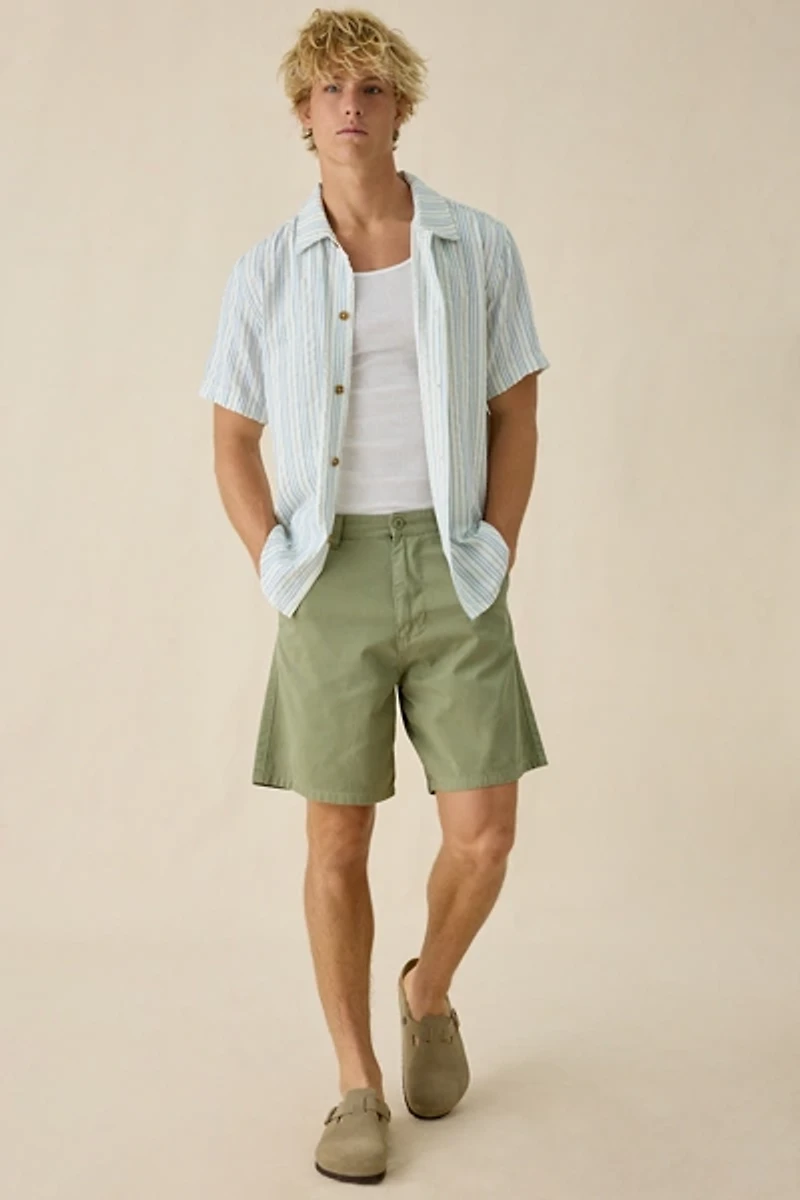 Rhythm Novelty Textured Stripe Button-Down Shirt