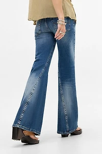 BDG Miko Belted Twisted Seam Low-Rise Flare Jean