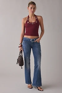 BDG Miko Belted Twisted Seam Low-Rise Flare Jeans