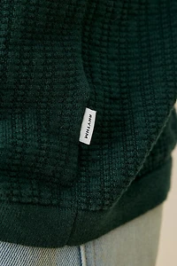 Rhythm Textured Knit Button-Down Short Sleeve Polo Sweater