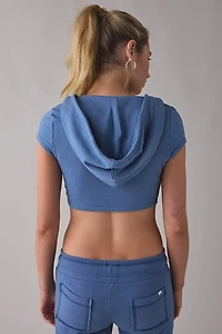 Out From Under Spring Breakers Twist-Front Cropped Hoodie Tee