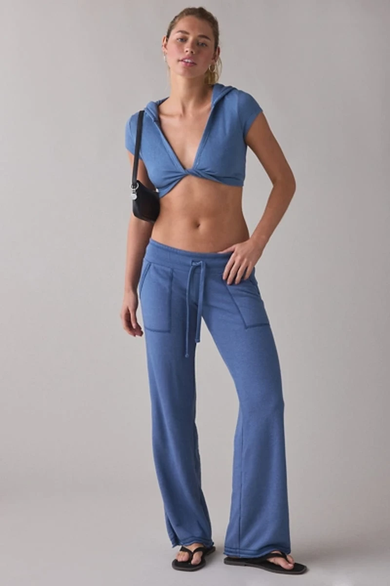 Out From Under Spring Breakers Twist-Front Cropped Hoodie Tee