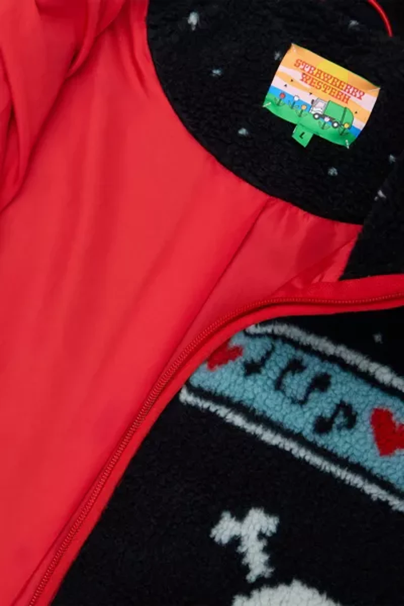 Strawberry Western Skully Sherpa Jacket