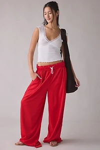 Out From Under Diana Plunging Lace Trim Cap Sleeve Top