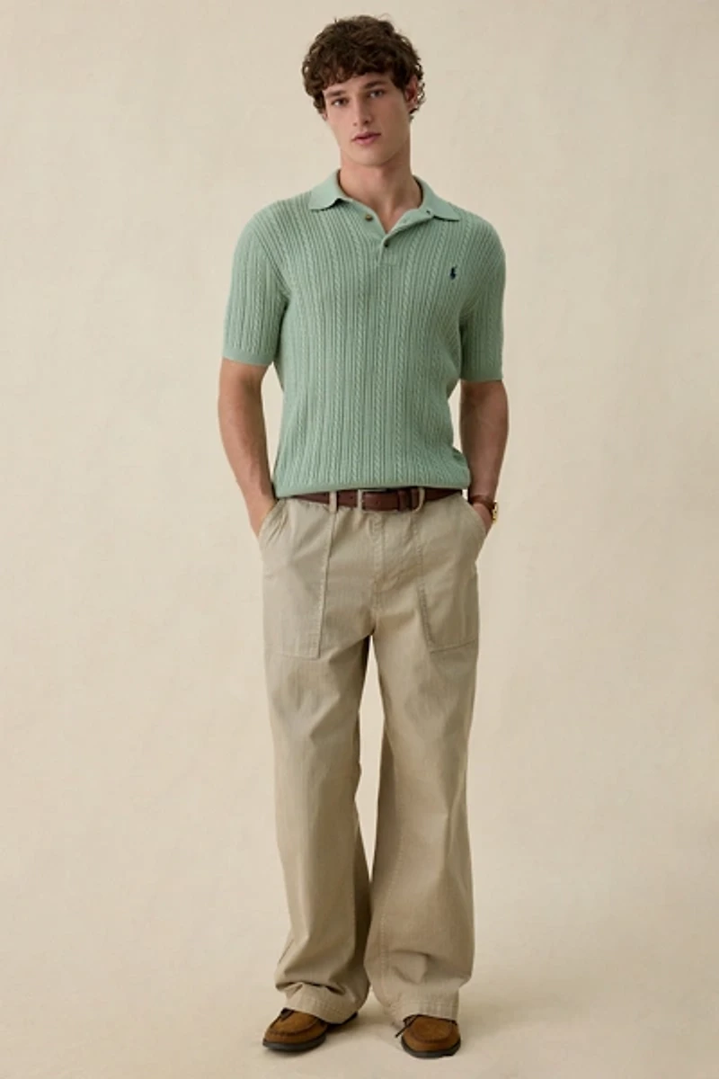 Polo Ralph Lauren Featherweight Cable Knit 3-Button Placket Sweater