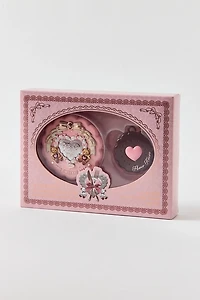 Flower Knows The Sweetie Bear Series Satin & Matte Blush Bag Charm Set