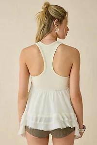 BDG Tangled Up Patchwork Lace Buckle Strap Trapeze Top