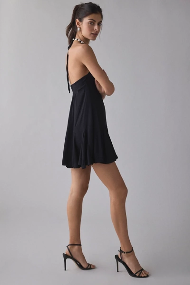 Kimchi Blue Short Story High Neck Halter Mini Dress