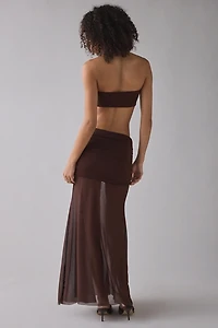 UO You're Golden Sheer Illusion Skirt 2-Piece Set