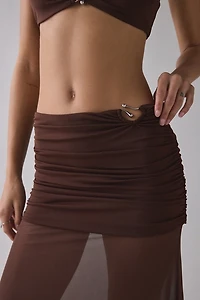 UO You're Golden Sheer Illusion Skirt 2-Piece Set