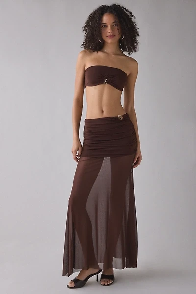 UO You're Golden Sheer Illusion Skirt 2-Piece Set