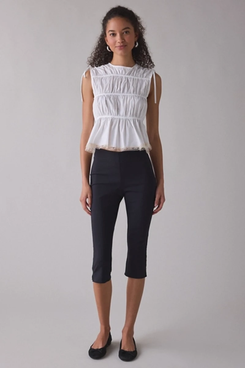 Zemeta Ball Lace White Sleeveless Top